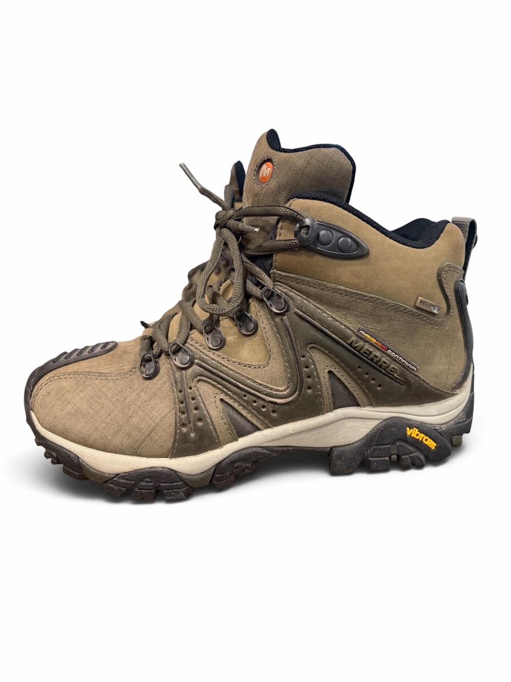 Merrell Brown Hiking Boot - Men's Mid-Top Trail Shoe Size 7